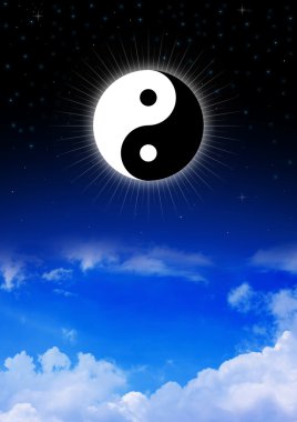 Gece gökyüzü Taoizm Yin ve Yang sembolü