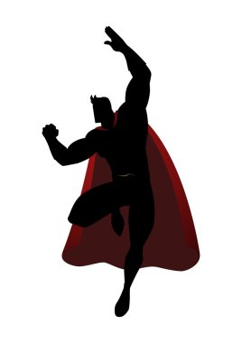 Siluet poz uçan bir süper kahraman