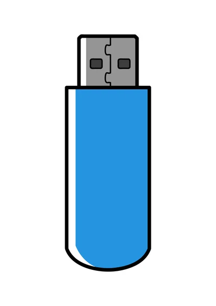 Chiavetta USB blu — Vettoriale Stock