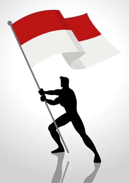 Indonesia or Monaco Flag Bearer — Stock Vector