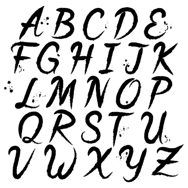 Hand written brush stroke font type — Stock Vector