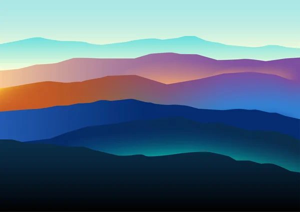 Paesaggio di montagna in bei colori — Vettoriale Stock