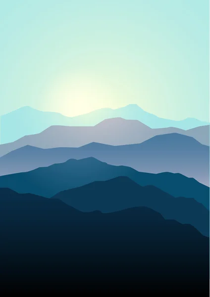 Montañas paisaje en hermosos colores — Vector de stock
