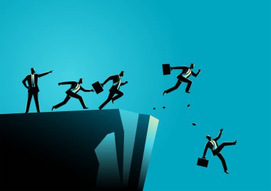 Bir liderin çalışanlarını yanlış yönlendirdiği iş konsepti çizimi. Kötü liderlik kavramı