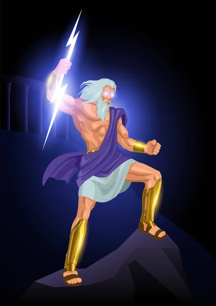 Řecký Bůh Bohyně Vektorové Ilustrační Série Zeus Otec Bohů Lidí — Stockový vektor