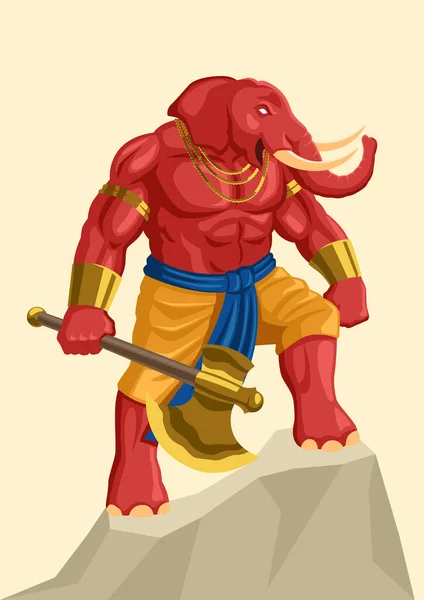 Vector Fantasy Art Illustration Von Ganesh Indischer Gott Der Hindu — Stockvektor
