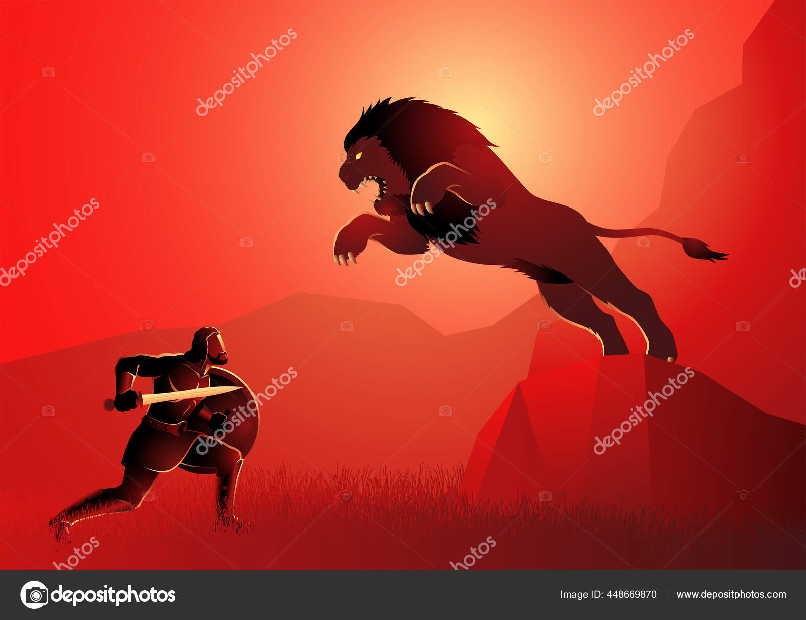 Grego Deus Deusa Série Ilustrações Vetoriais Primeiro Dos Doze Trabalhos  Vetor de ©rudall30 448669870, image size:1600x1231