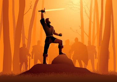 Excalibur 'u tutan genç kral Arthur' un temsilcisi.