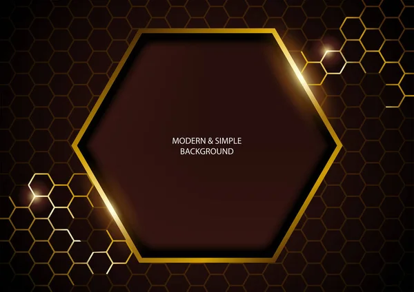 Dunkle Und Goldene Linie Hintergrund Modern Edel Vektor Hintergrund — Stockvektor