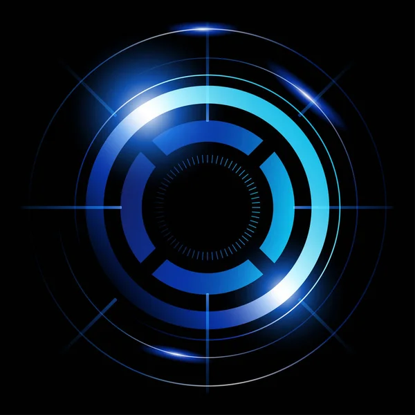 Abstrakte Vektorillustration Blauer Kreise Radar Verarbeitung Zielsymbol — Stockvektor