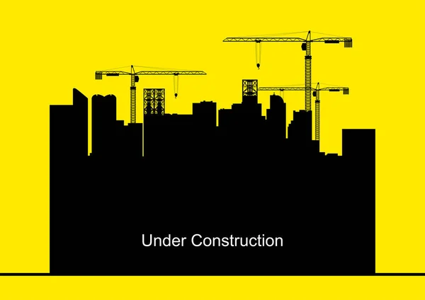 Векторні Ілюстрації Будівельних Кранів Будівель Розробка Розвиток Зростання Тема — стоковий вектор
