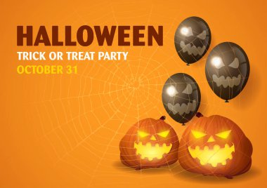 Süslü balonlar, balkabakları ve örümcek ağıyla Cadılar Bayramı partiniz kutlu olsun.