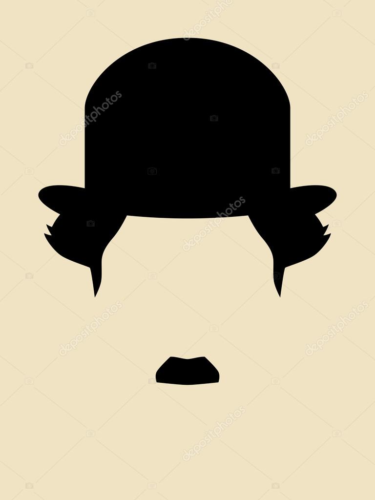 Man with mustache wearing a vintage hat symbol