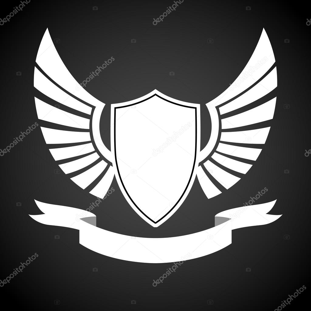 Shield and wings emblem