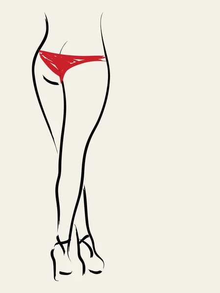 Bosquejo símbolo mujer sexy pierna — Vector de stock