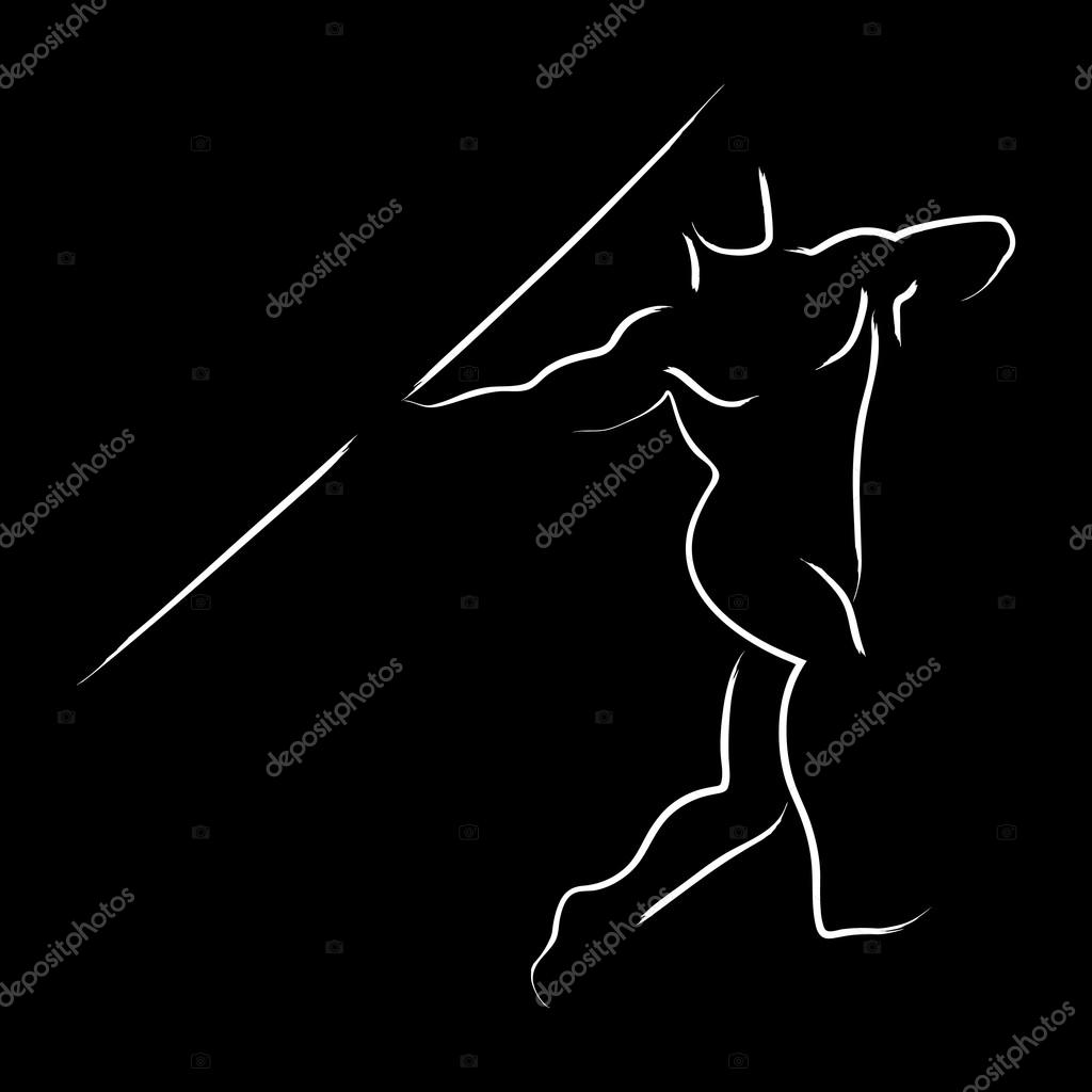 Simple graphic of a javelin throw athlete