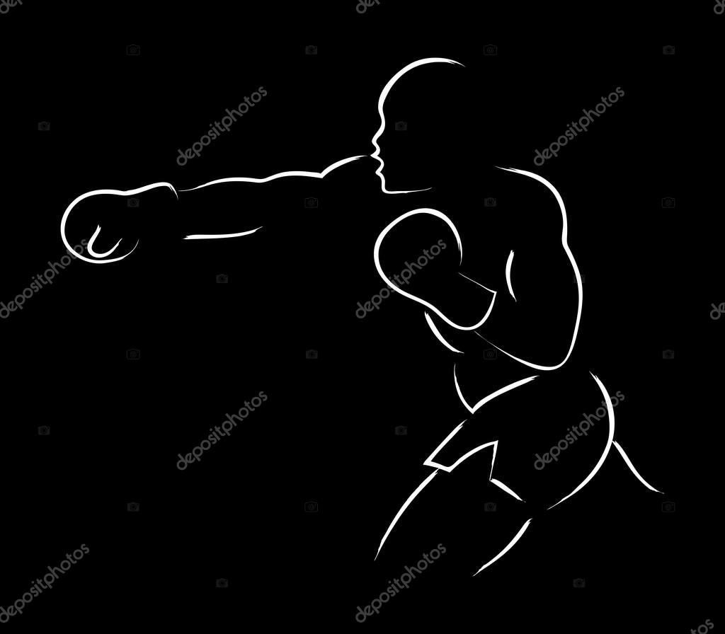 Simple graphic of a boxer figure