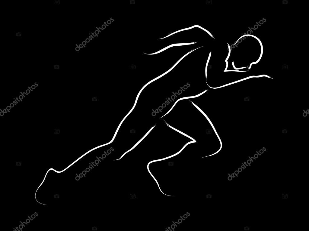 Simple graphic of a male figure off to a fast start