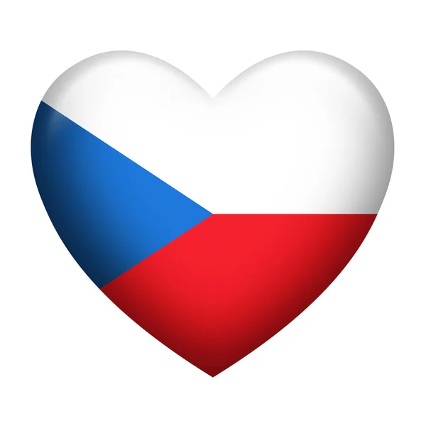 Czech Republic Insignia Heart Shape — ストック写真