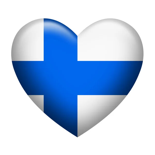 Finland insígnia forma do coração — Fotografia de Stock