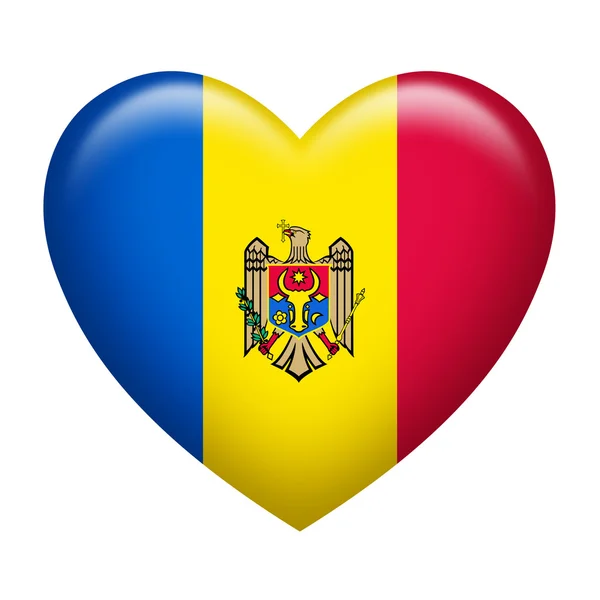 Moldawien Abzeichen Herzform — Stockfoto