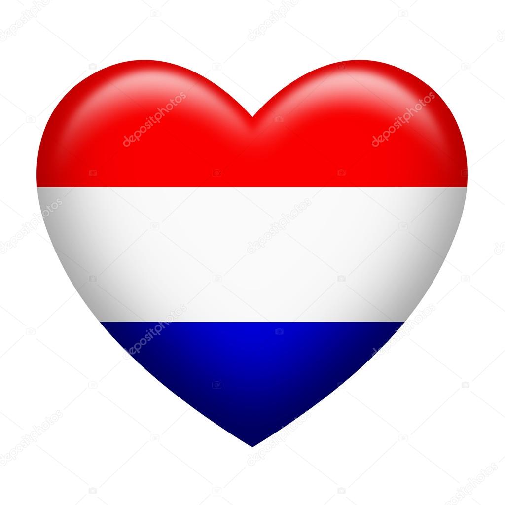 Heart shape of Netherlands insignia isolated on white