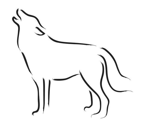 Howling Wolf — Stock Vector