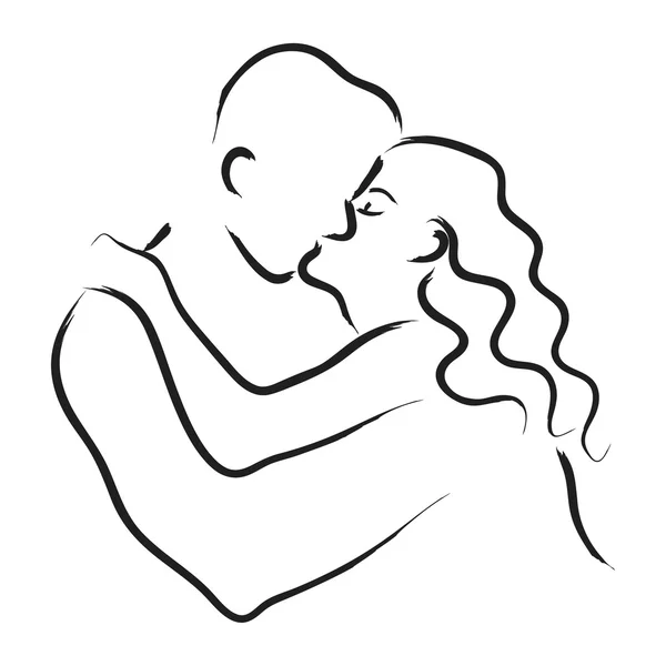 Küssendes Paar — Stockvektor