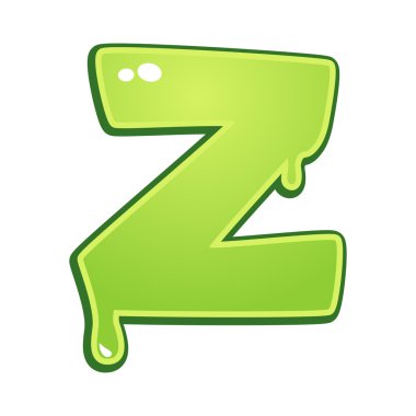 Slimy font type letter Z clipart