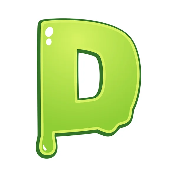 Type de police slimy letter D — Image vectorielle