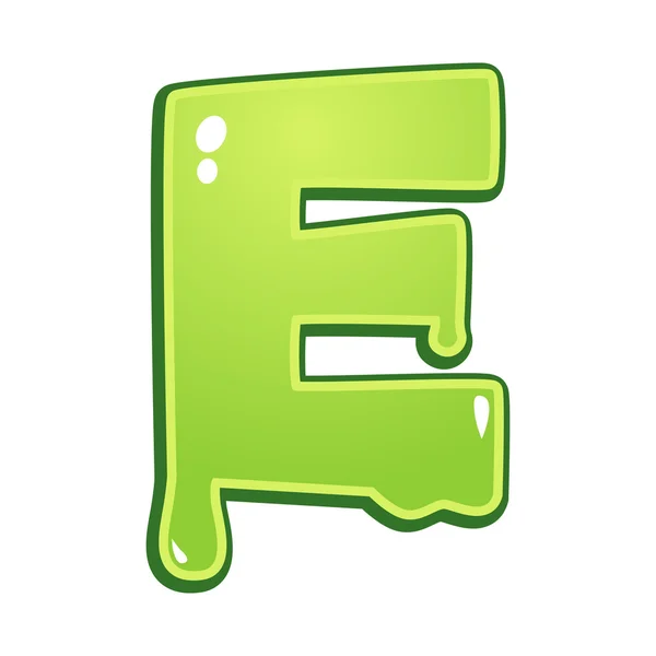 Slimy font type letter E — Stock Vector