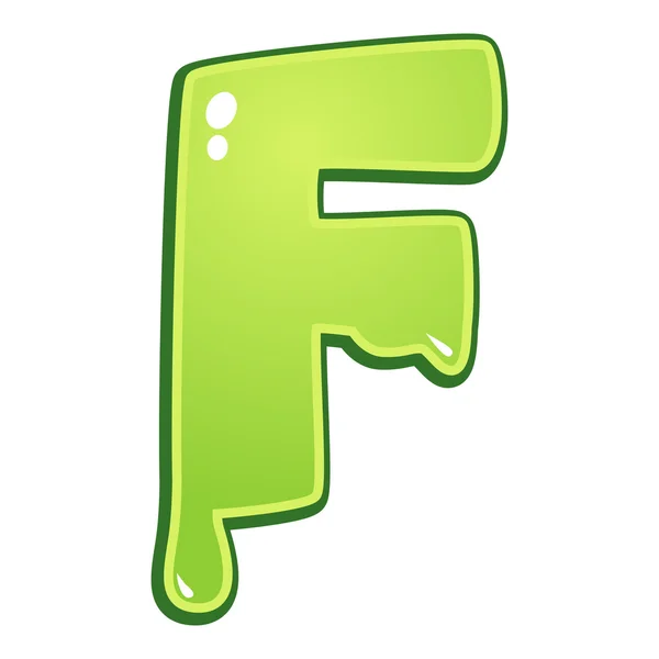 Slimy font type letter F — Wektor stockowy