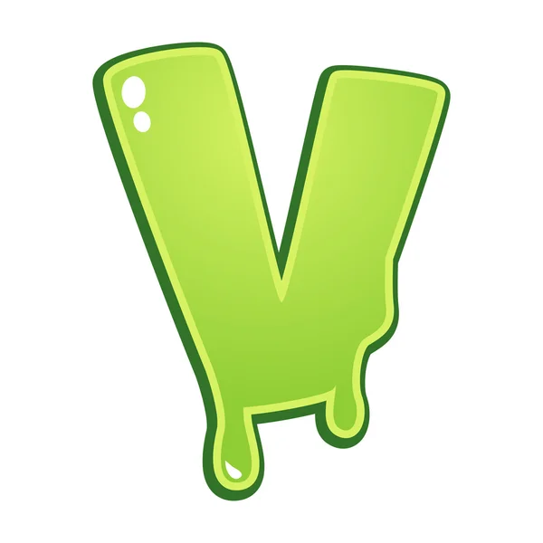 Slimy font type letter V — Stock Vector