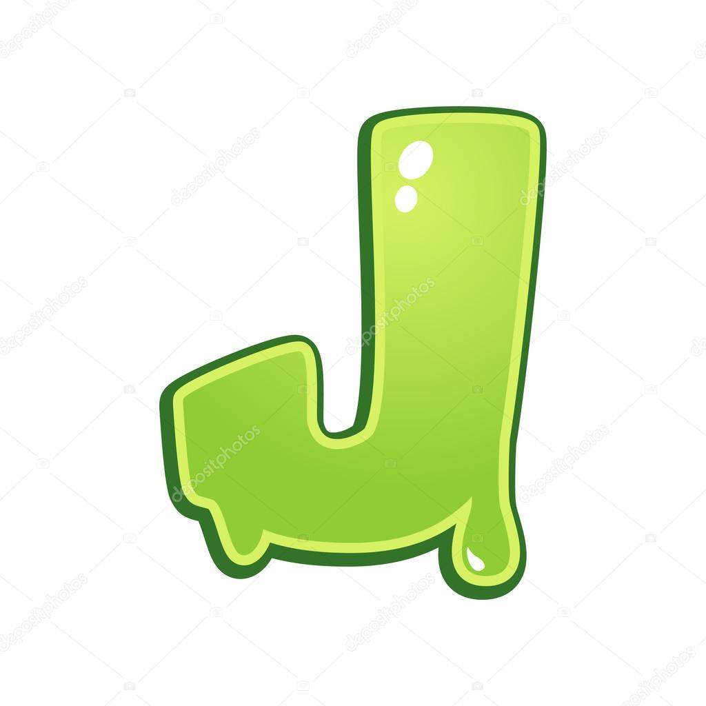 Slimy font type letter J