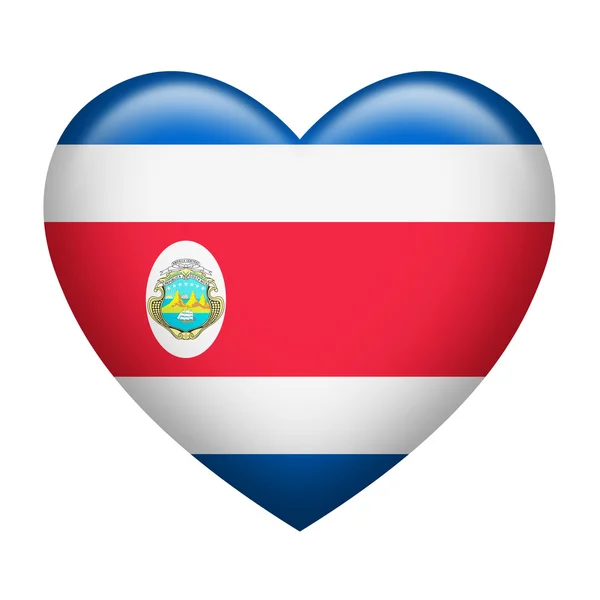 哥斯达黎加哥斯达黎加徽章心的形状 — 图库照片