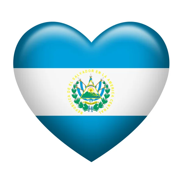 El Salvador Insignia Forma de Corazón — Foto de Stock