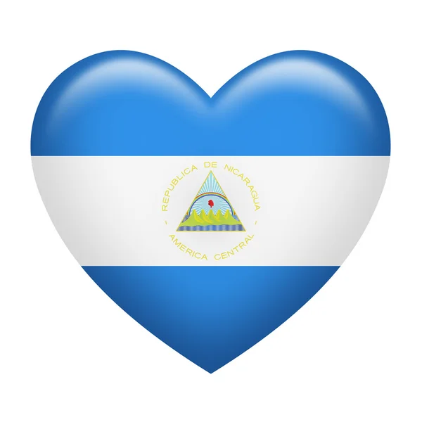 Nicaragua Insignia Forma de Corazón — Foto de Stock