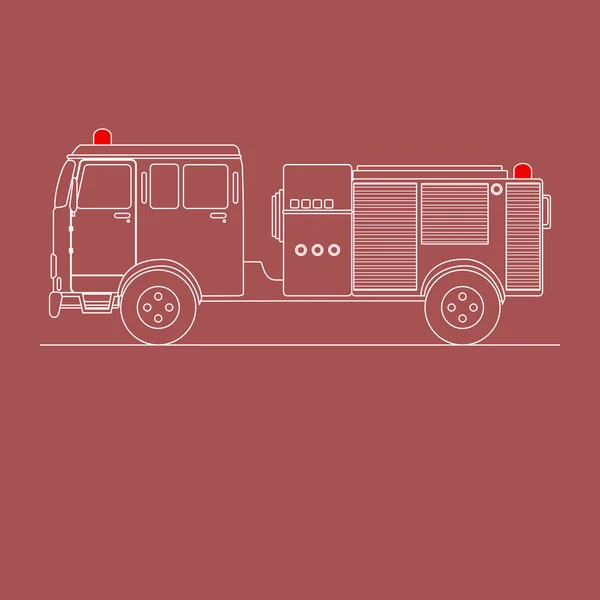 Carro de bombeiros — Vetor de Stock