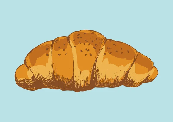Skiss illustration av croissant — Stock vektor