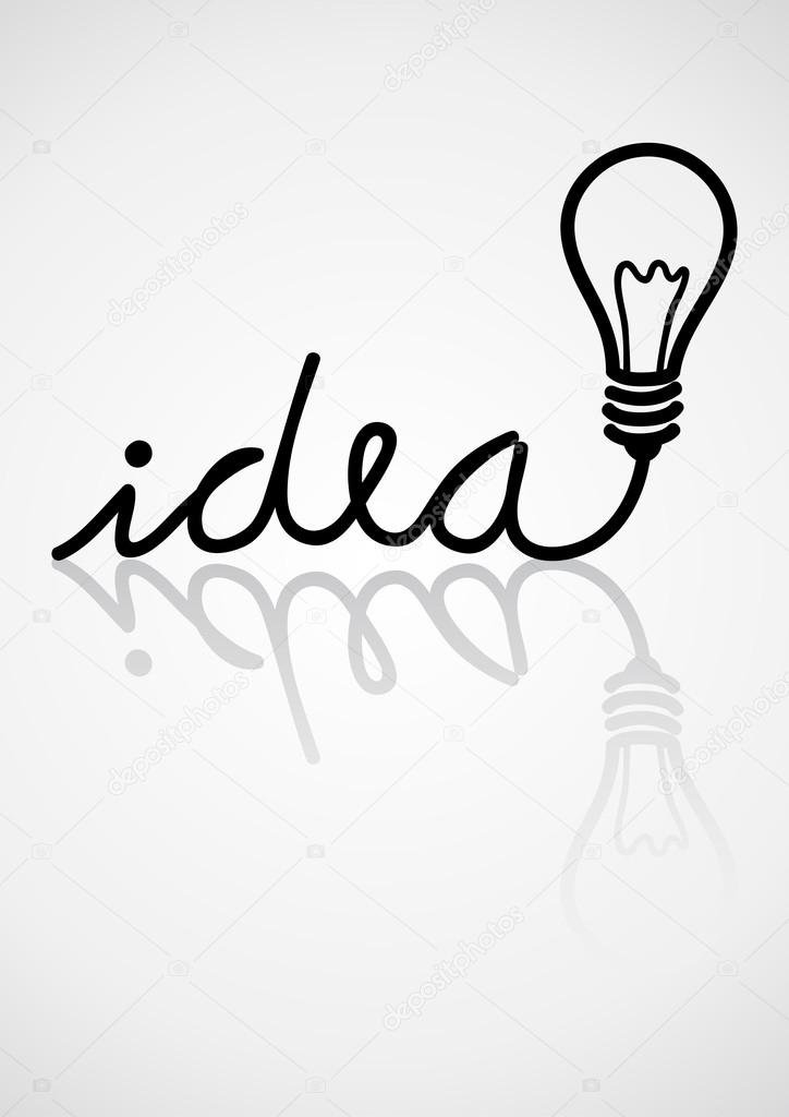 Idea Typography And Light Bulb