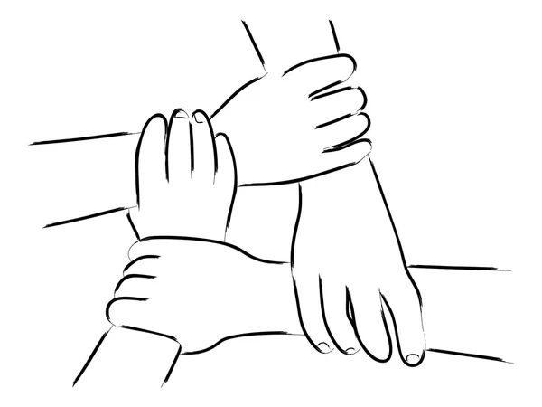 Hand Gesturing Unity — Stock Vector