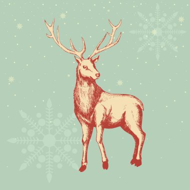 Geyik kroki Noel Tema