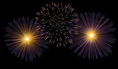 Siyah arkaplanda havai fişekler