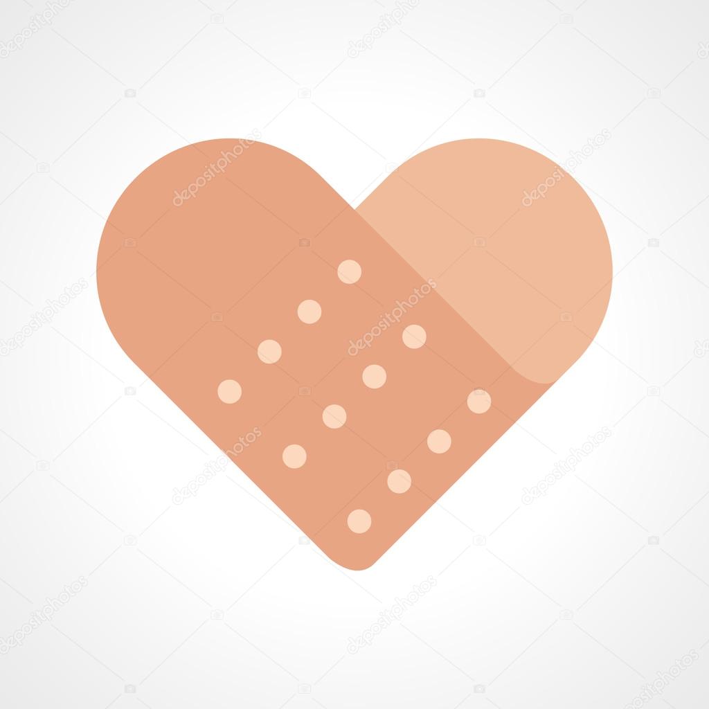 Simple graphic of heart shaped band aid