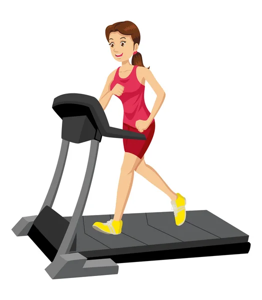 Woman On A Treadmill — Stock Vector