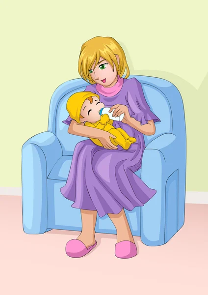 Maman et enfant — Image vectorielle
