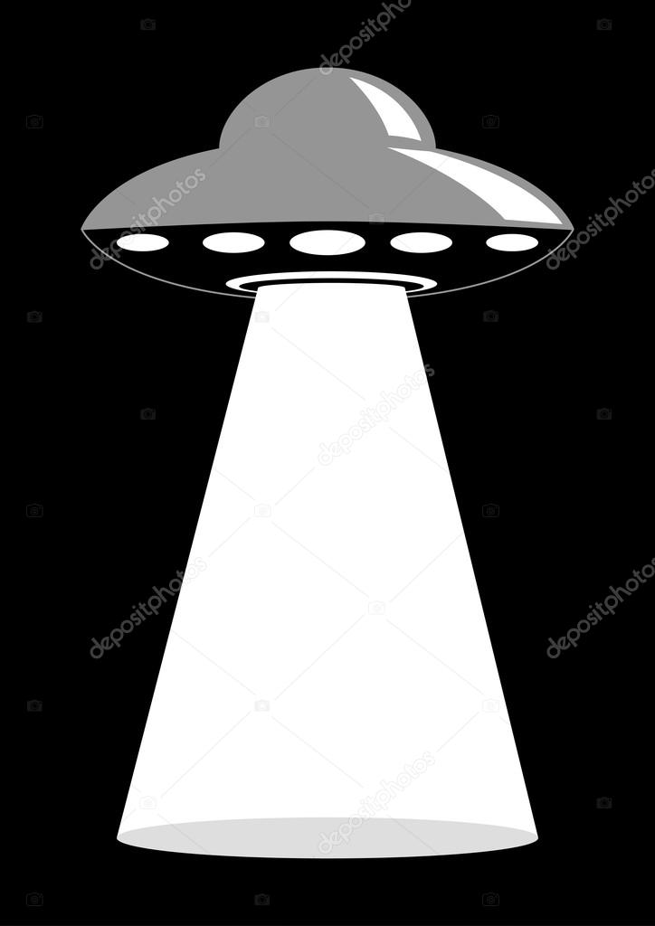 Simple graphic of unidentified flying object, UFO