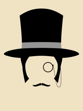 Gentleman Wearing Vintage Hat clipart