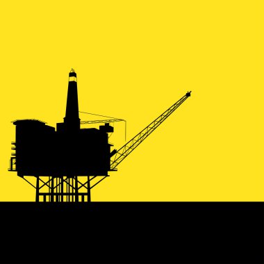 Offshore rafineri grafik illüstrasyon