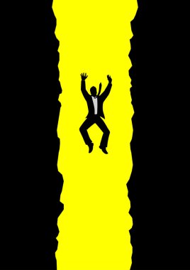 Businessman Falling Into Pit clipart